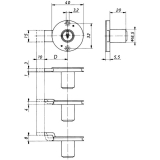 HEKNA 508 Zylinder-Kastenschloss Lade, Dornma� 30 mm, Zamak
