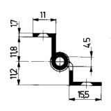 Stil-Mbelband Krpfung D 7,5 mm, rechts, 50x33 mm, Messing brniert