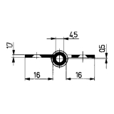 Stil-Mbelband gerade, links, 50x40mm, Messing poliert