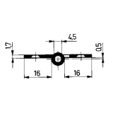 Mbelband gerade - ohne Zwischenring rechts, 50x40 mm, Messing brniert