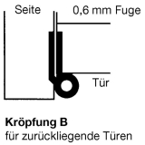 Mbelband Krpfung B, links, 50x40 mm, Messing brniert