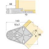 HETTICH SYSTEMA TOP 2000 Ausleger 45 mit Kantenschutz, schwarz
