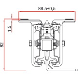 Ausziehtischfhrung ALU 77, Auszugslnge 3050 mm, Platten 4x500, Aluminium
