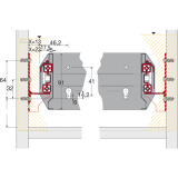 HETTICH SYSTEMA TOP 2000 Quadro Duplex 60, Schranktiefe 400 mm, Ma X = 13 mm