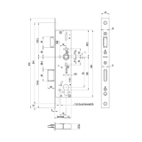 Fluchttrschloss 1826,Flachstulp, 1-flg. Funkt.E/EN179/1125, DM 35, Edelstahl