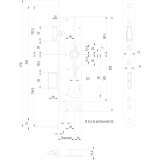 Fluchttrschloss 1827,Flachstulp, 2-flg. Funkt. E/EN179/1125, DM 40, Edelstahl