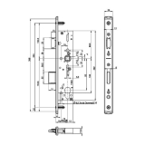 Rohrrahmenschloss BKS 1828 U-Stulp Dorn 35