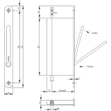 Falztreibriegel 1899, DM 45, Stulp rund 235 x 20 mm, Edelstahl