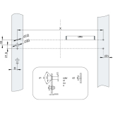 Druckstange BKS fr EN 1125, 1158 mm, Edelstahl, B 74410-02-0-8