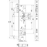 Fluchttrschloss 1910 1-flg. selbstverriegelnd, universal, eckig,DM 40,Edelstahl