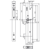 Fluchttrtreibriegel BKS 1990, DM 40, Stulp 270 x 24 x 3 mm eckig, Edelstahl