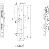 Fluchtt�rtreibriegel BKS 18900 automatisch, DM 45, Flachstulp eckig, Edelstahl
