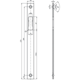 Schlieblech BKS B 9000 1046, 270 x 24 mm, Stulp flach eckig, Edelstahl