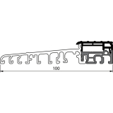 Balkont�rschwelle Eifel TB-100, 6000 mm, silber eloxiert/grau