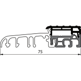 Balkont�rschwelle Eifel TB-75, 6000 mm, silber eloxiert/grau