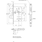Dreifallenhauptschloss 1020 PZ, links, rund, DM 65 mm, Edelstahl