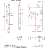 Fluchttrtreibriegel 1130, links, DM 65, Winkelstulp 235 x 20 mm, Edelstahl