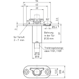Schaltschloss BMH 1141, Stulp 54 x 20 mm rund, f. DM 65, 80,100mm,Stahl verzinkt