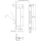 Falztreibriegel 1155, DM 30, Stulp 235 x 24 mm, Edelstahl