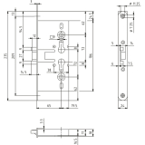 Fluchttrschloss BMH 1758 m. Rosettenl. 1-flg. Funk. D/EN179, Stahl verzinkt