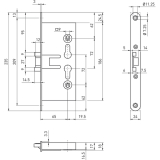Fluchttrschloss 1758, DM 65, Stahl verzinkt
