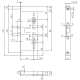 Fluchttrschloss BMH 1759 m. Rosettenl. 1-flg. Funk. E/EN179, Stahl verzinkt