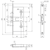 Fluchttrschloss 1759, DM 65, Stahl verzinkt