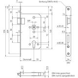 Fluchttrschloss 6028 1-flg. /EN 1125, links, Edelstahl Stulp 20