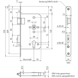 Fluchttrschloss 6128 2-flg. Funk. B/EN 1125, links, Edelstahl