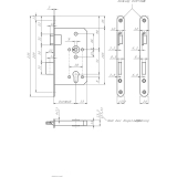 Einstemmschloss BMH Meisterstck PZW, links, DM 65, rund, Edelstahl