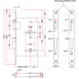 Einstemmschloss BMH Meisterst�ck WC, rechts, DM 65, rund, Edelstahl