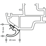MACO Balkontrgriffe Muschel - auen, (30719), Aluminium wei