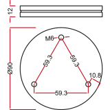Barkonsole - Glasadapter Bari/Irland,  90 mm, Edelstahl