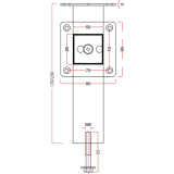 Barkonsole Capri Holz gerade 50 x 50 mm, Hhe 230 mm, Aluminium Edelstahl Effekt