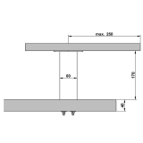 Barkonsole Korfu gerade, Hhe 170 mm, Edelstahl gebrstet
