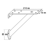 Barkonsole RAK schrg  30 mm, Hhe 220 mm, Tiefe 210 mm, Stahl alufarbig