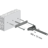 Befestigungsplatte Triade Mini, Bohrtiefe 60 mm, Zinkdruckguss