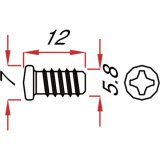 Befestigungsschraube - Euroschraube 6 x 10.5 mm, vernickelt, VPE 100 ST