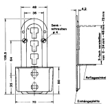 Bettbeschlag-Bettfix, 139,5 x 70 mm, Stahl gelb verzinkt