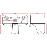 Bettsockelwinkel, fr Holzstrke 19 mm, Stahl gelb verzinkt