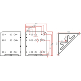 Bettwinkel STANDARD, 115 x 133 x 115 mm, Stahl silbergrau