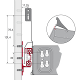 HETTICH SYSTEMA TOP 2000 Blendensttzen, Stahl Alu-Finish