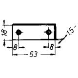 Blindplattl fr Einlegstange, 18 x 53 mm, Stahl verzinkt