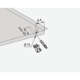 BLUM BLUMOTION 970A-zum Einbohren scharniers., Bohr 10, KS staubgrau RAL 7037