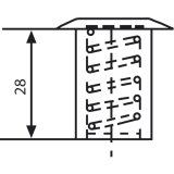 Bodenbchse mit Verschluss, 12 mm, Messing blank