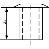 Bodenbchse ohne Verschluss, 10 mm, Messing blank