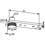 Bodenlager 01.106, silber eloxiert