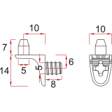 Bodentrger Drill zum Anschrauben, Bohr  5 mm, Zink vernickelt, VPE 100 ST