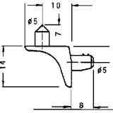 Steckbodentrger FIX 2, Fixierzapfen, Bohr  5 mm, Zink vernickelt, VPE 100 ST