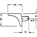 Steckbodentrger FIX 1, Bohr  5 mm, Zink vernickelt, VPE 100 ST